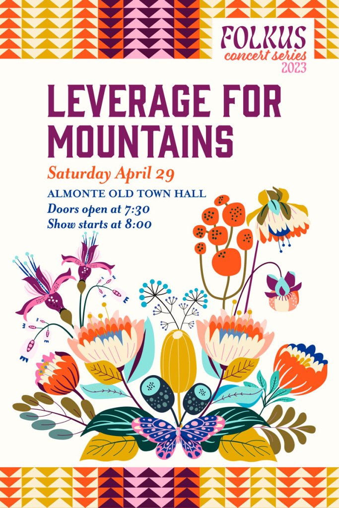 Poster promoting the final Folkus concert of the season on April 29th, 2023.